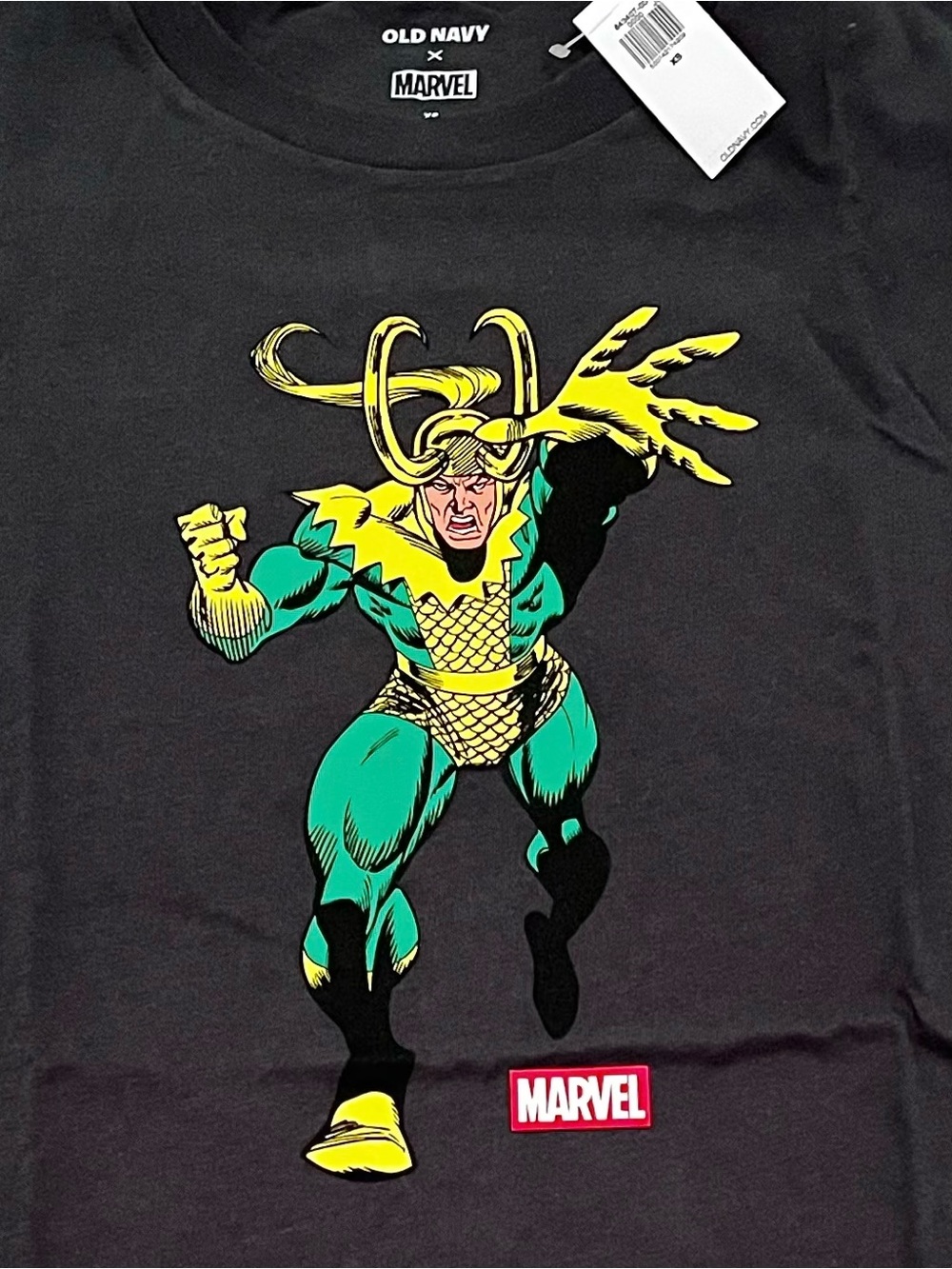 NWT Old Navy Marvel Avengers Loki Unisex Men’s Dark Gray T-Shirt (size XS)